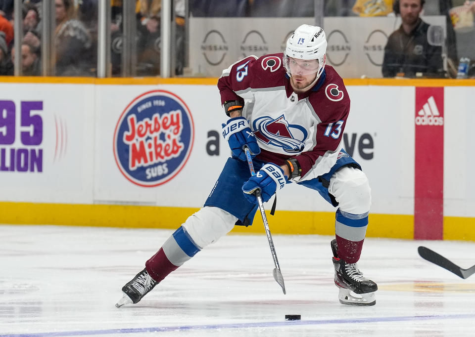 Valeri Nichushkin #13 of the Colorado Avalanche. (Photo by John Russell/NHLI via Getty Images)