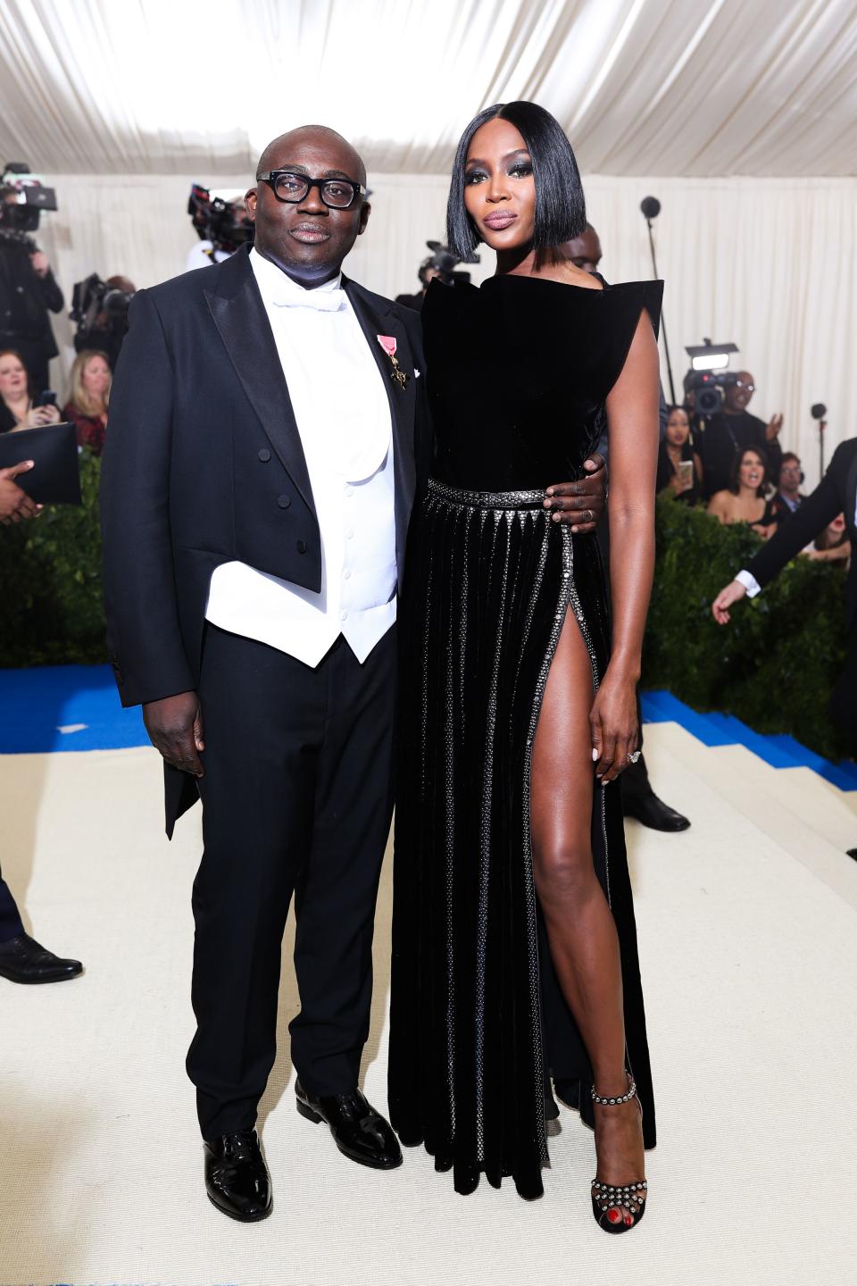 <h1 class="title">Edward Enninful in Burberry and Naomi Campbell in Azzedine Alaïa</h1><cite class="credit">Photo: Shutterstock</cite>