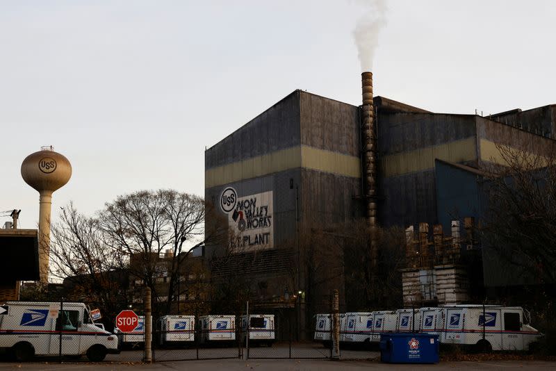 FILE PHOTO: The general view of U.S. Steel's Edgar Thomson Works facility in Braddock, Pennsylvania