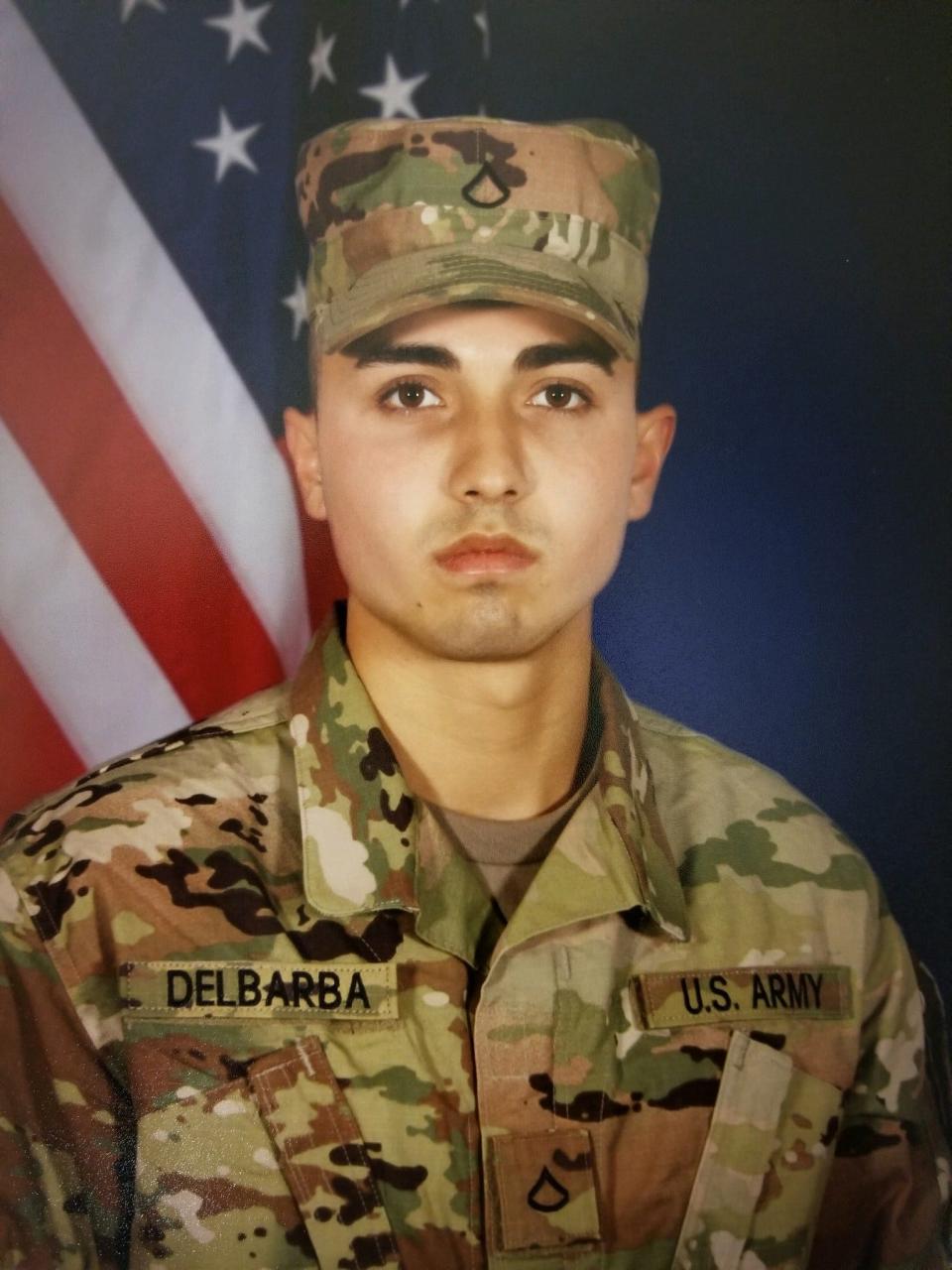 Dez Del Barba in a photo taken at the start of basic training.