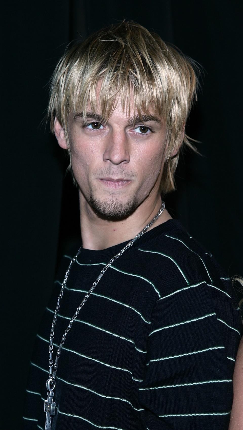 HOLLYWOOD - AUGUST 16:  Singer Aaron Carter, arrives at the Howie Dorough of the Backstreet Boys and Promoter Dave Ockun Birthday Celebration party in aid of the Lupas Foundation at LAX nightclub, on August 16, 2006 in Hollywood, California.  (Photo by Frazer Harrison/Getty Images)