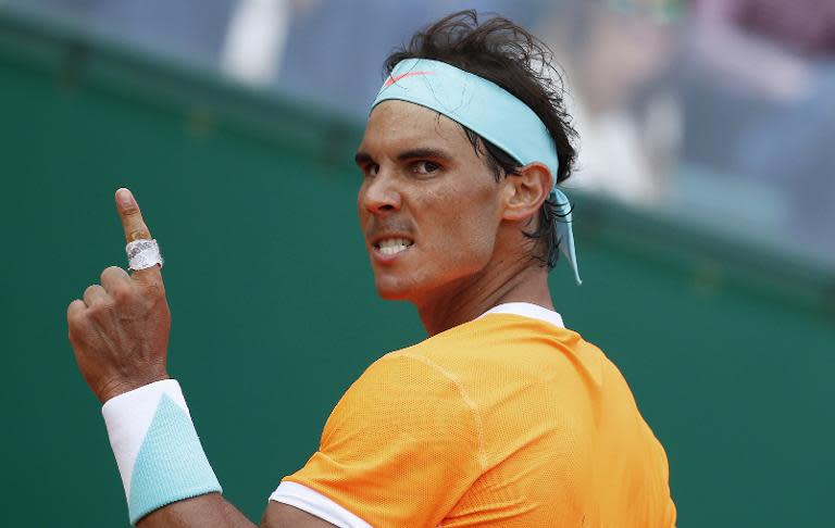 Rafael Nadal of Spain, seen during his Monte-Carlo ATP Masters Series semi-final match against Novak Djokovic of Serbia, in Monaco, on April 18, 2015