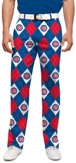 Loudmouth Golf has a lot of MLB-themed loud golf pants, like these argyle Cubs pants. (loudmouthgolf.com)