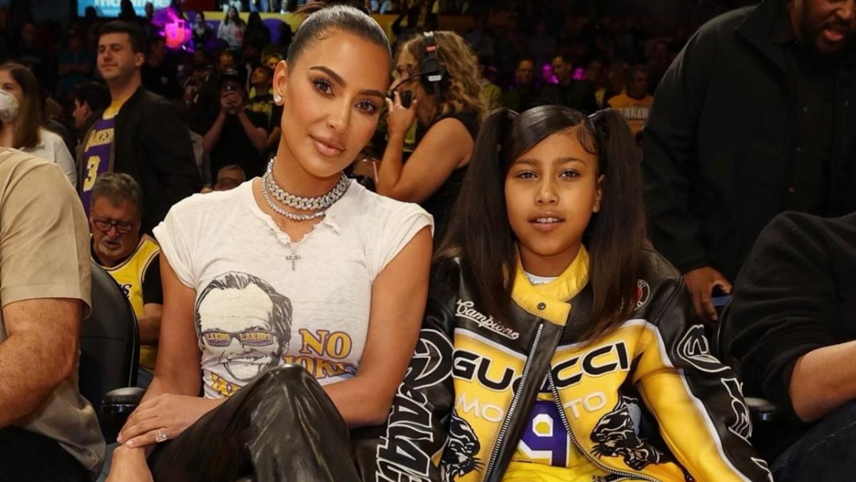 Kim Kardashian and North West Cheer on Tristan Thompson at Lakers Game With a Special Sign