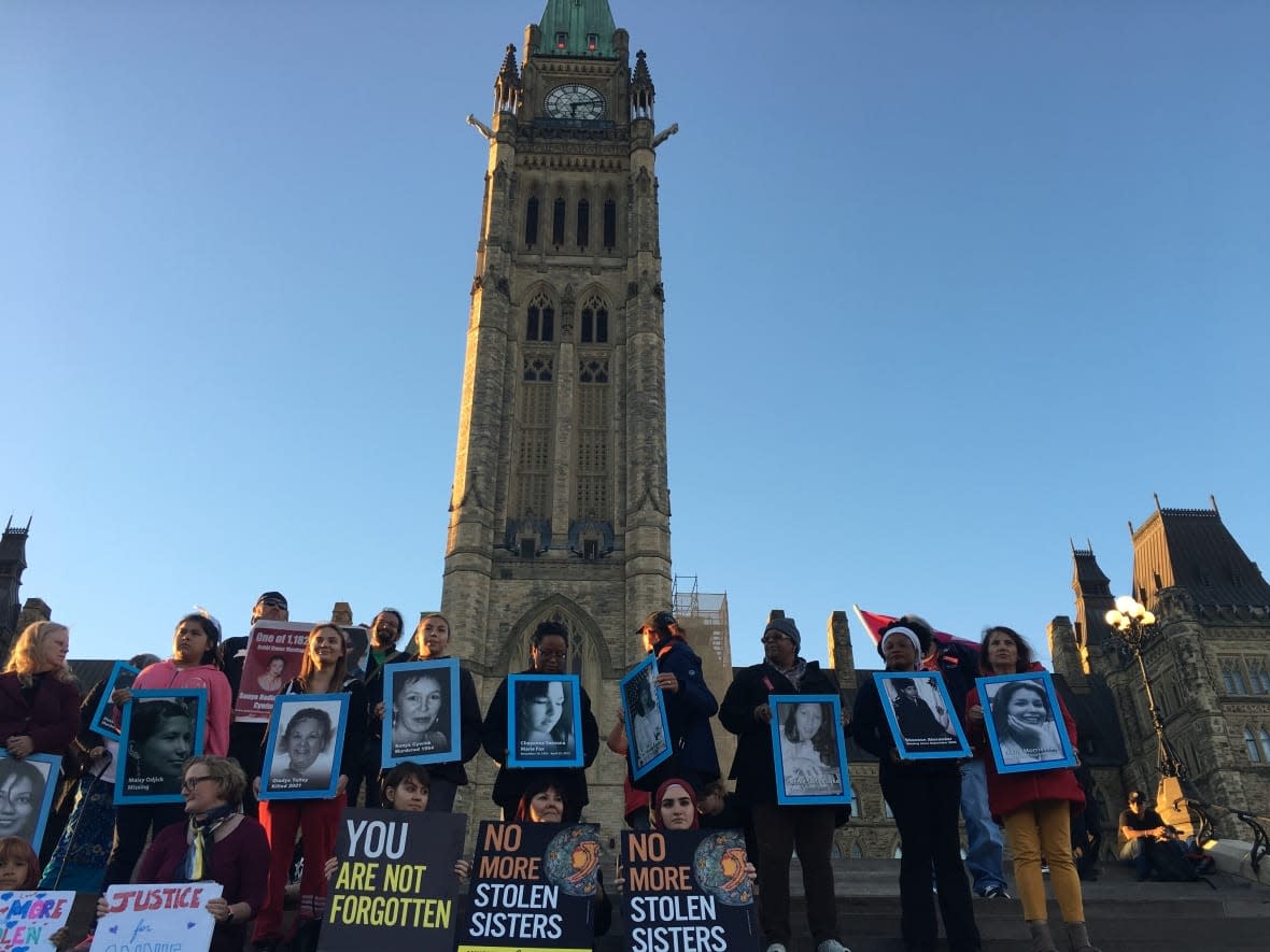 Families of Sisters in Spirit organizes an annual vigil on Parliament Hill every Oct. 4, to honour missing and the murdered Indigenous women, girls, and gender diverse people. Similar vigils are held across the country.  (CBC News - image credit)