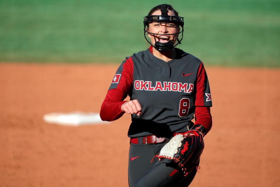 Alex Storako allowed one hit in seven shutout innings Friday as the top-ranked OU softball team opened Big 12 play with a 3-0 win at Iowa State.