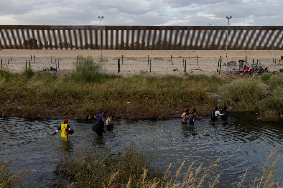 A group of approximately 500 migrants, predominantly from Venezuela, arrive on the train known as 