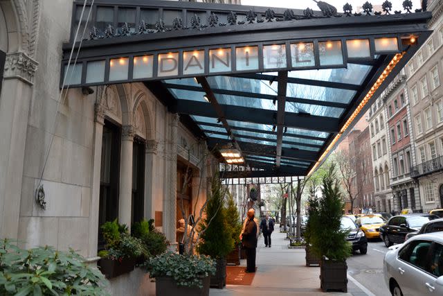 <p>Amanda Gordon / Bloomberg / Getty Images</p> Exterior of Restaurant Daniel in New York City