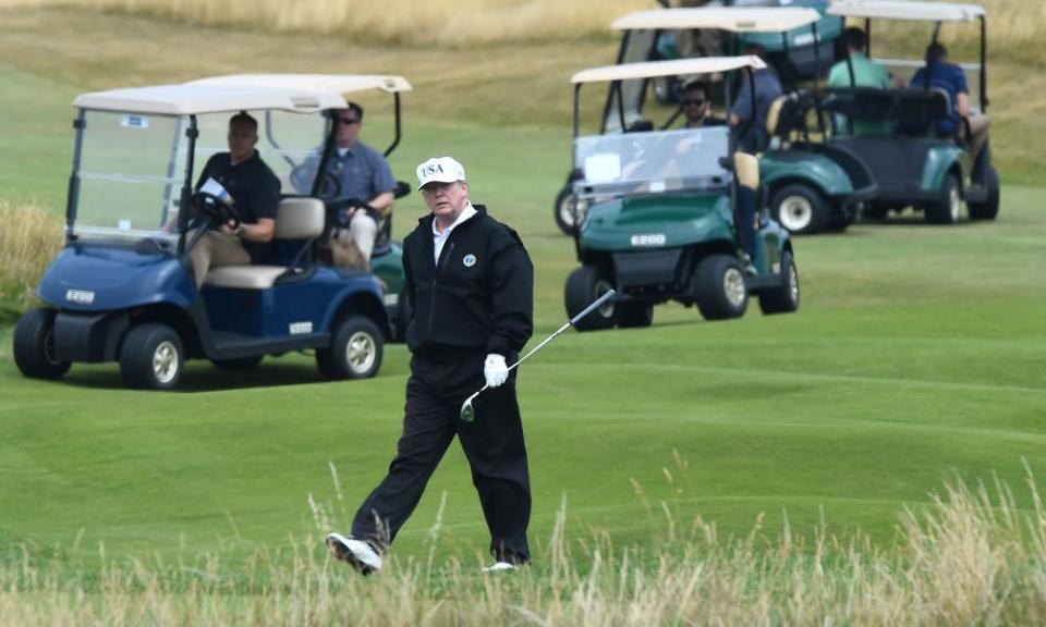 Donald Trump played a round of golf at his Turnberry course on Saturday