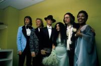 <p>Bill Medley and Bobby Hatfield of the Righteous Brothers, David Bowie, Yoko Ono, John Lennon and Roberta Flack at The Grammys on March 1, 1975 in New York City.</p>