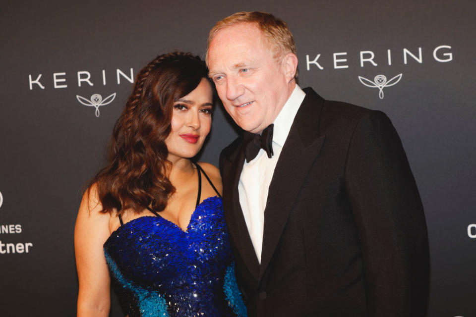 Salma and Francois on a red carpet