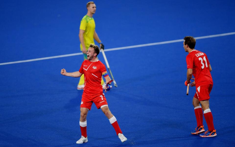 Zachary Wallace of Team England celebrates after scoring a penalty during the semi-final match against Australia. - GETTY IMAGES