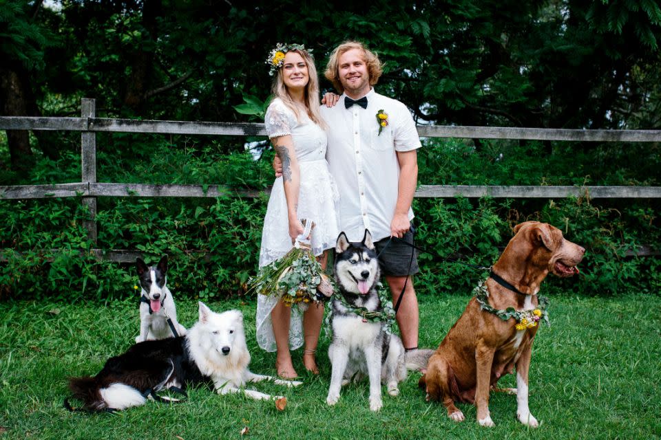 Would you trust your dog to film your wedding? Photo: Erin Simpson E.L Simpson Photography/Caters News