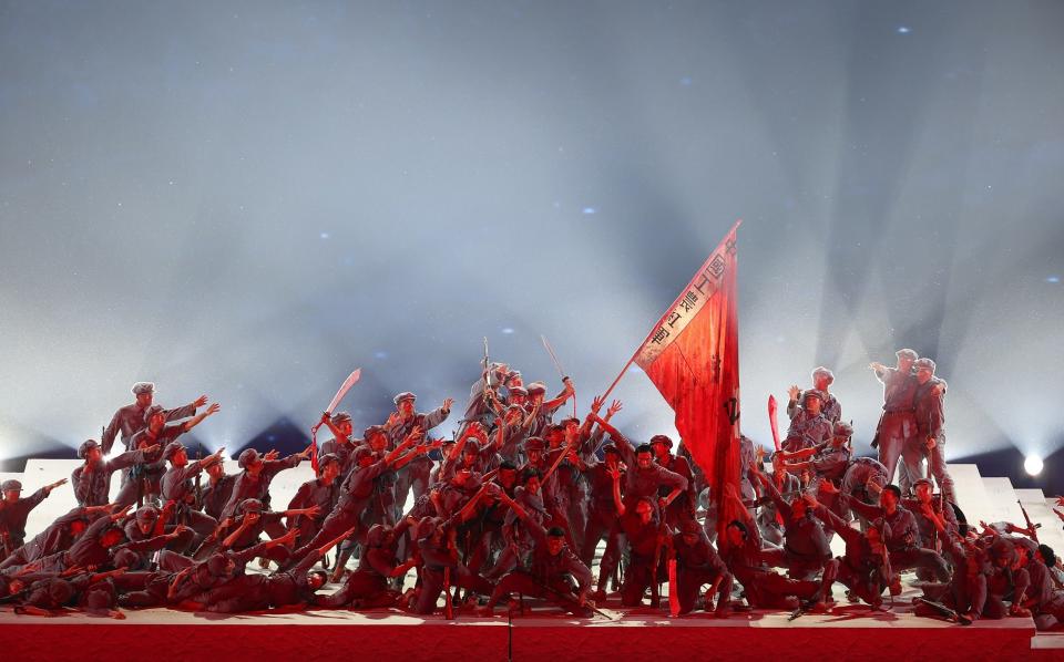 A historical recreation as part of the 100th anniversary celebrations. Inconvenient events in the past are often rewritten or deleted completely by the Party. - Lintao Zhang /Getty Images AsiaPac 