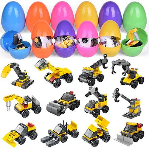 18) Easter Eggs Filled with Construction Vehicles