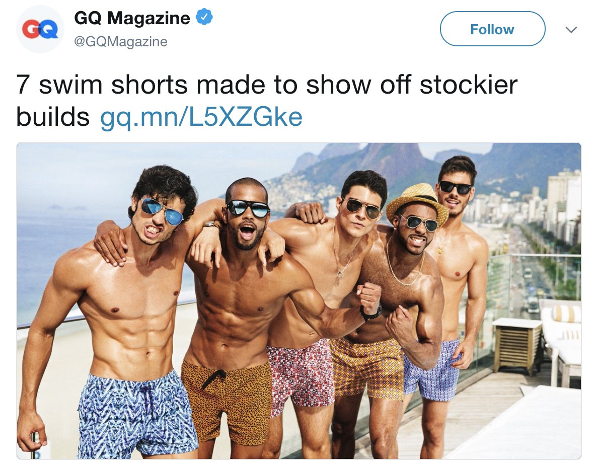 GQ magazine is under fire on Twitter for their perception of what a ‘stocky’ man looks like [Photo: Twitter]