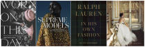 This combination of cover images shows, from left, Worn on this Day: The Clothes that Made History,” by Kimberly Chrisman-Campbell, “Supreme Models: Iconic Black Women Who Revolutionized Fashion,” by Marcellas Reynolds, “Ralph Lauren: In His Own Fashion,” by Alan Flusser and "Ballerina: Fashion's Modern Muse," by Patricia Mears. (Running Press/Abrams (2)/Vendome via AP)