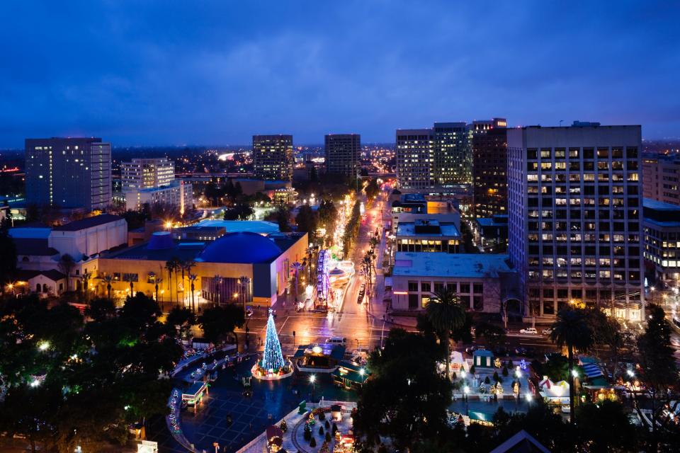 Downtown San Jose skyline at night