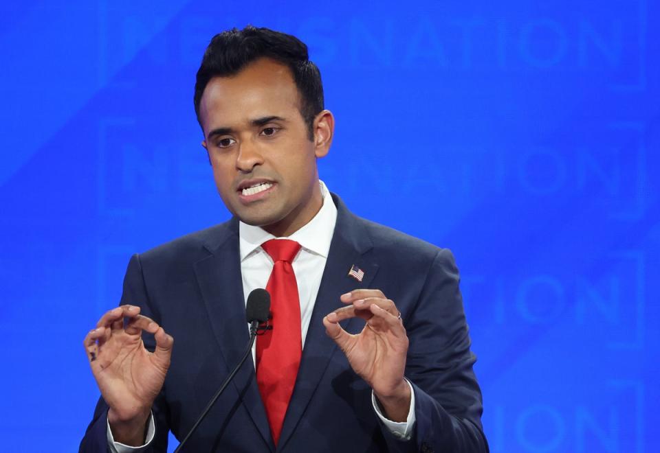 Vivek Ramaswamy on the campaign trail (Getty)