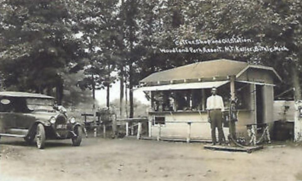Woodland Park’s Corner Store and Gas Station is pictured in the 1930s. The site was popular for both locals and travelers.