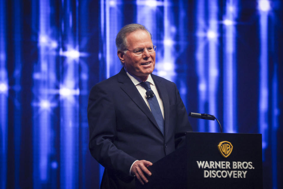 Zaslav at Warner Bros. Discovery’s 2022 upfront - Credit: Getty