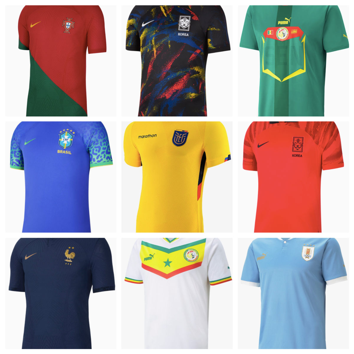 A smattering of World Cup 2022 shirts (The Independent)