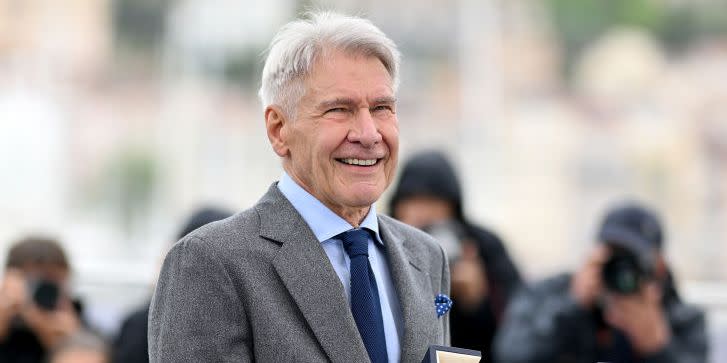 <span class="caption">Harrison Ford Receives Standing Ovation at Cannes</span><span class="photo-credit">Lionel Hahn - Getty Images</span>