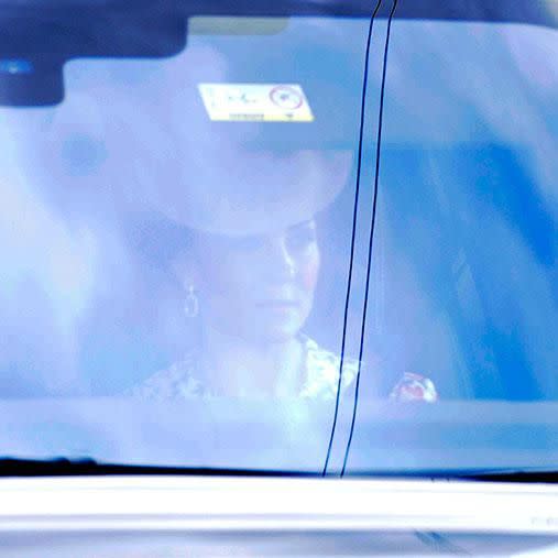 Kate was seen leaving Kensington Palace in a budget fashion buy. Photo: Backgrid