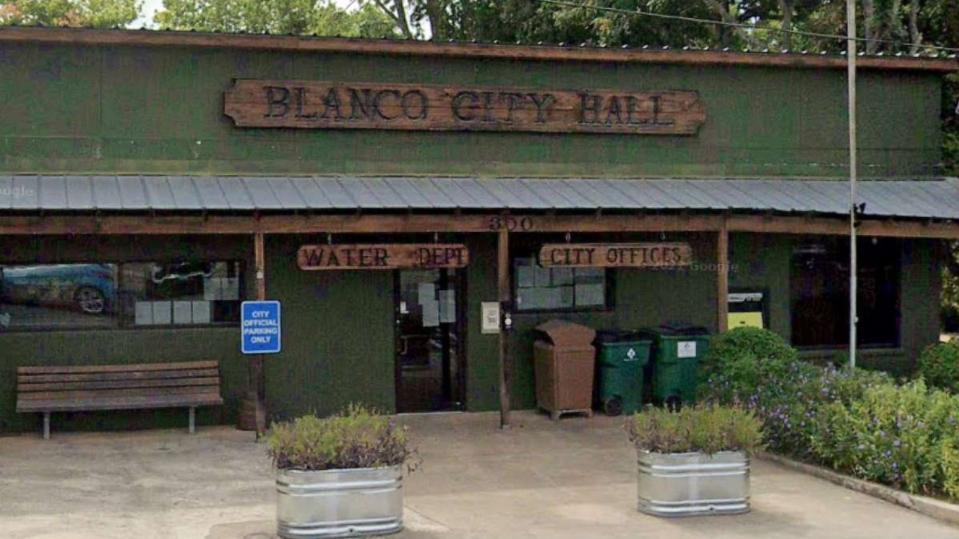PHOTO: Blanco, Texas City Hall. (Google Maps Street View)