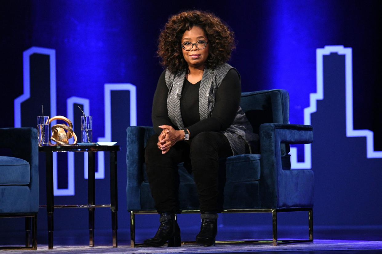 Oprah Winfrey on stage for a Q&A