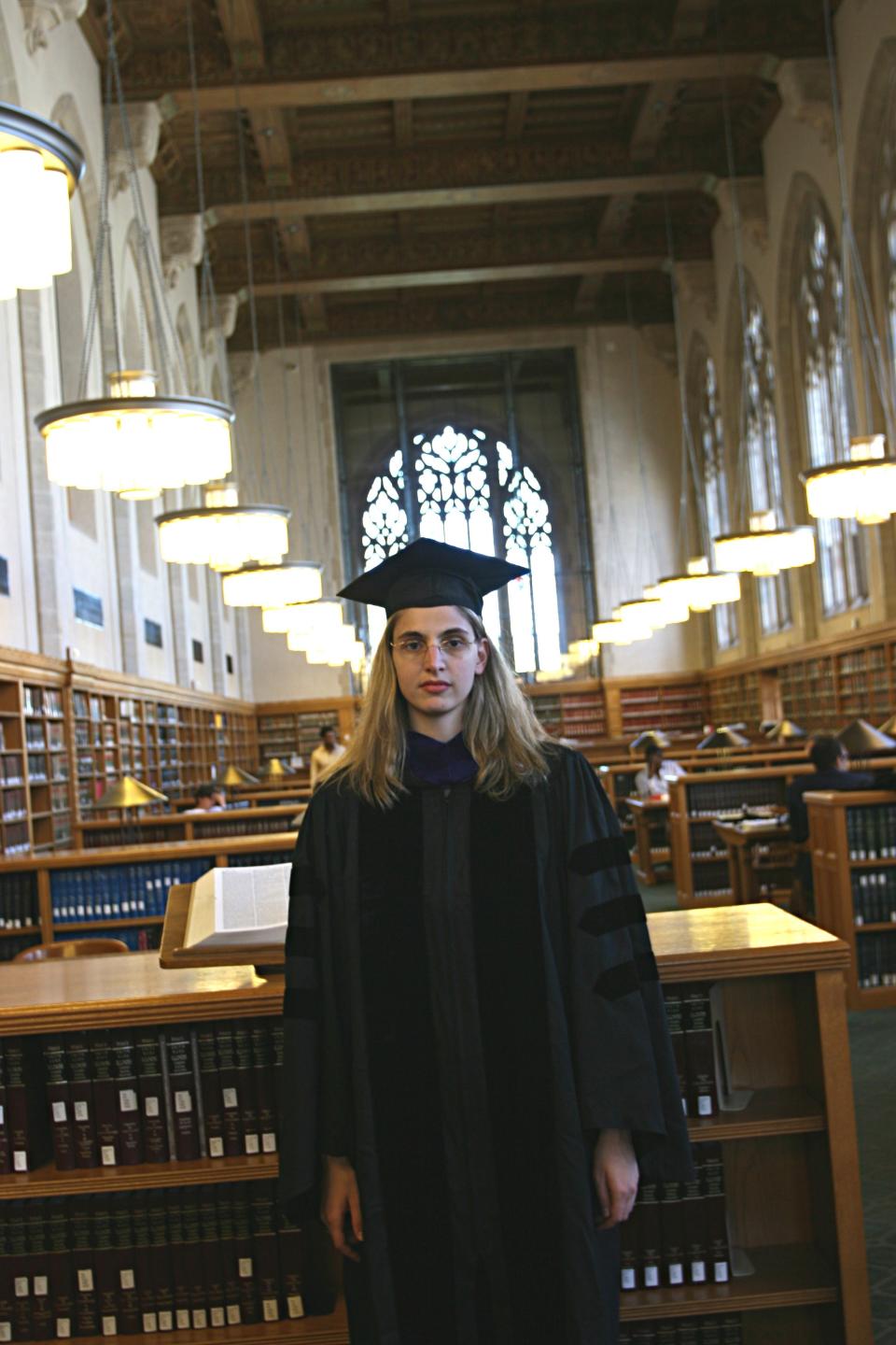 Irina Manta on May 22, 2006, in the Lillian Goldman Library at Yale Law School.