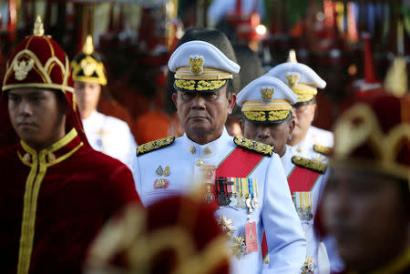 Thailand's Prime Minister Prayuth Chan-ocha attends the coronation procession for Thailand's newly crowned King Maha Vajiralongkorn in Bangkok, Thailand May 5, 2019. REUTERS/Athit Perawongmetha