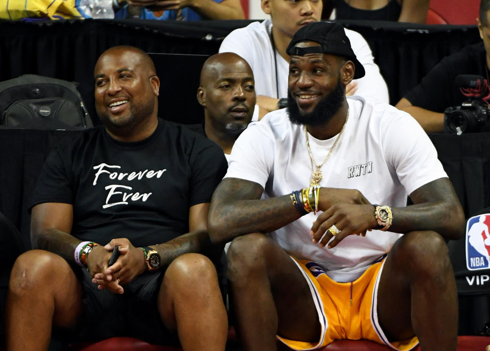 LeBron was hands-on in his son’s national championship game last week. (Getty Images)