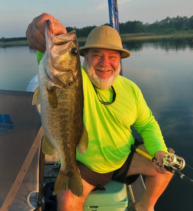 Guy Navickas, of Palm Harbor, caught this 7-pound largemouth bass on a live shiner while fishing at Lake Clinch with Jim Childress of Big Bass Bait & Tackle last week.