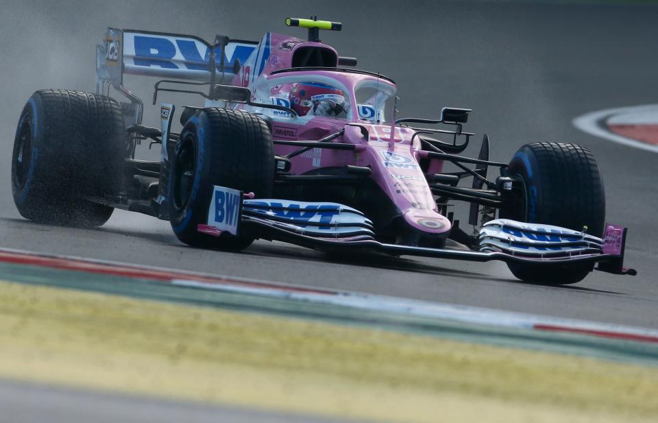 Lance Stroll starts the Turkish Grand Prix from pole position (AP)