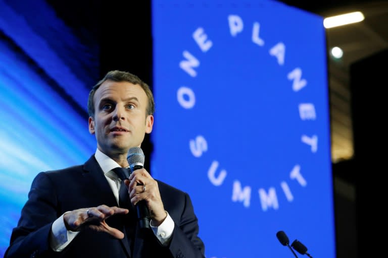 French President Emmanuel Macron told delegates at a finance-themed climate summit in Paris "we are not moving fast enough"