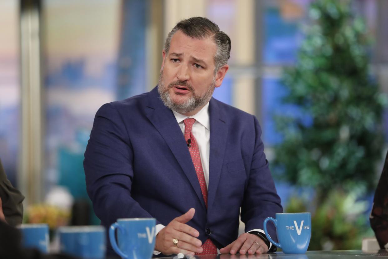 This image released by ABC shows Sen. Ted Cruz, R-Texas during an appearance on the daytime talk show "The View" in New York on Monday, Oct. 24, 2022. 