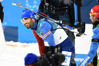 <p>Martin Fourcade of France wins the gold medal during the Biathlon Men’s 15km Mass Start on February 18, 2018 in PyeongChang, South Korea.<br> (Photo by Alain Grosclaude/Agence Zoom/Getty Images) </p>