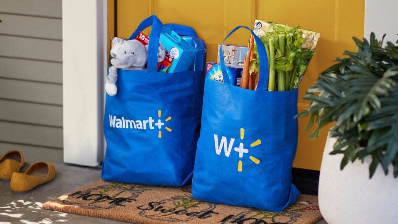 Walmart+ offers free shipping on groceries and more.