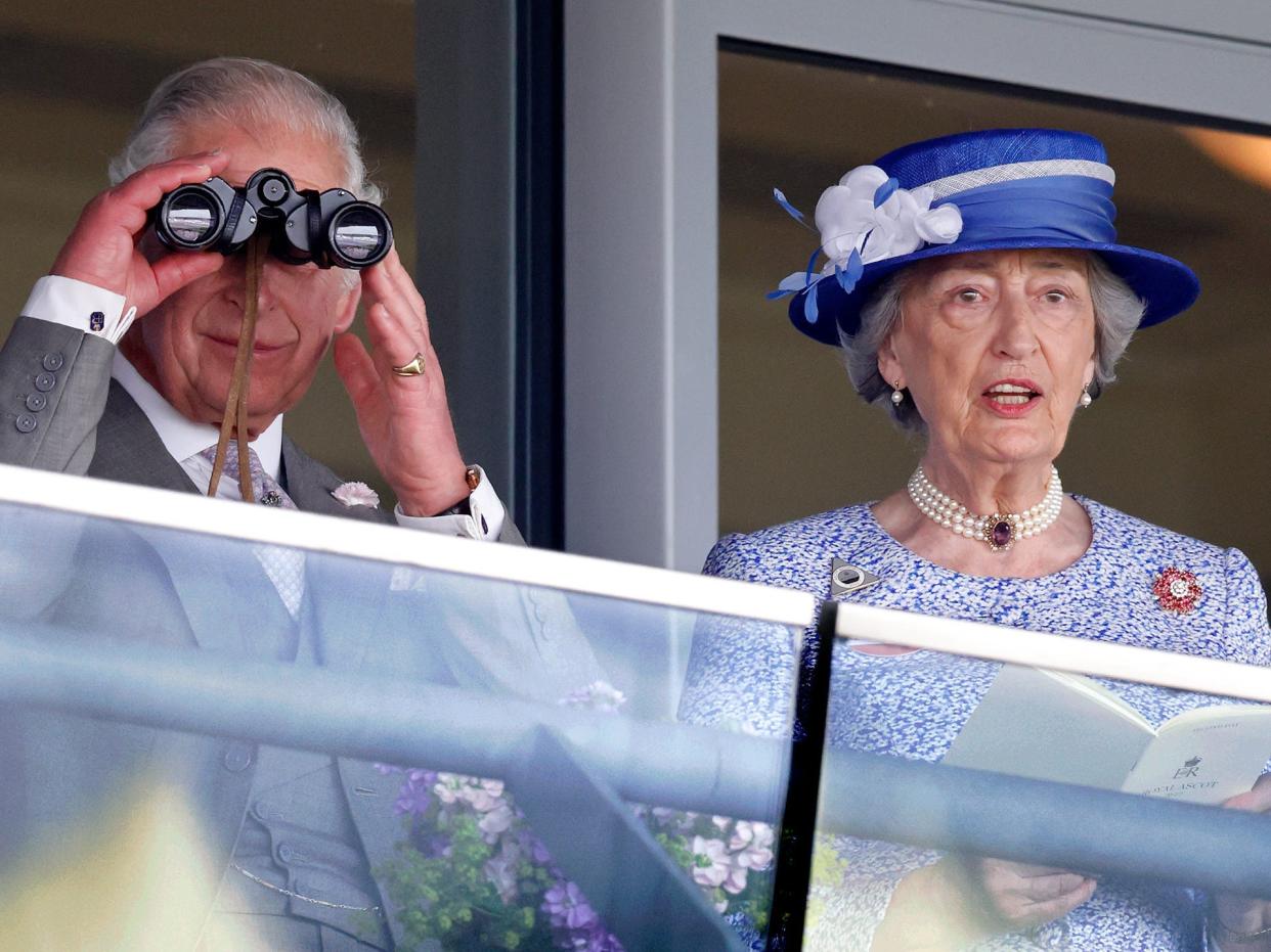 King Charles (Left) and Lady Susan Hussey (Right) at the Royal Ascot on June 15, 2022.