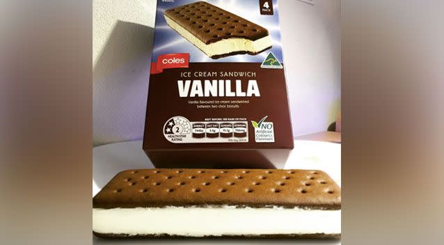 Coles said its ice cream sandwiches were made of 