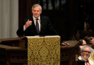 <p>Jon Meacham speaks during a funeral service for former first lady Barbara Bush at St. Martin’s Episcopal Church, April 21, 2018 in Houston, Texas. (Photo: David J. Phillip-Pool/Getty Images) </p>