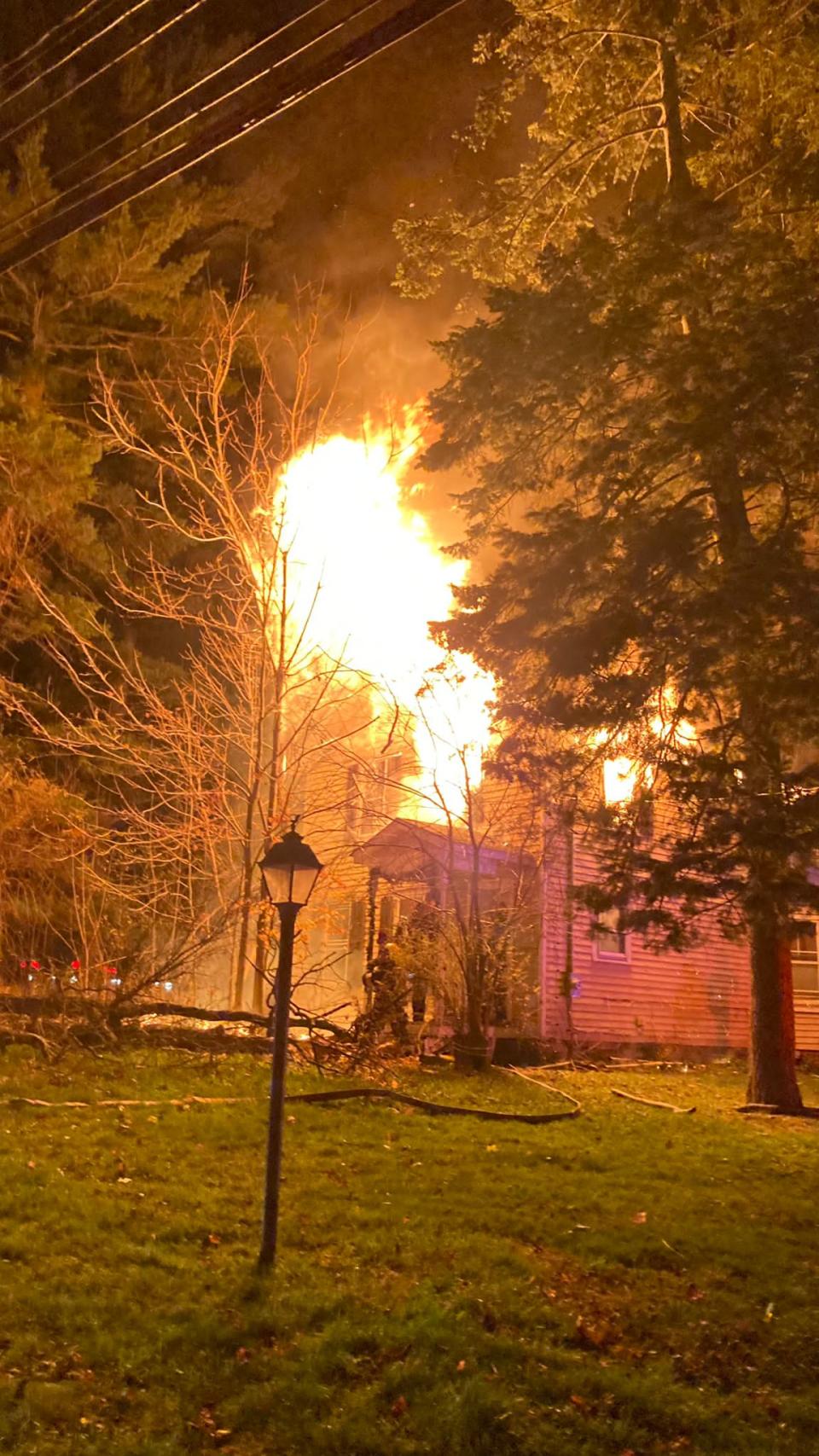 Flames destroy house being illegally used as a boarding house at 510 Chestnut Ridge Road in Chestnut Ridge