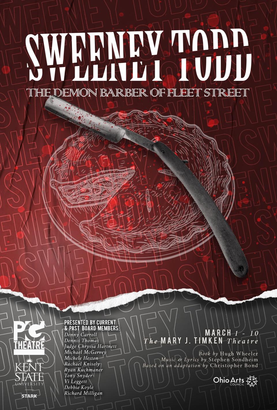 Players Guild Theatre will present "Sweeney Todd" this weekend at Kent State University at Stark in Jackson Township.