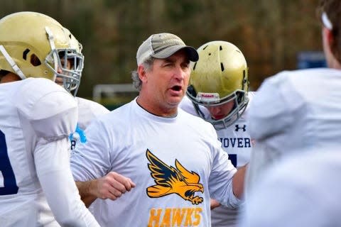 Hanover High football defensive coordinator Brian Kelliher has been promoted to head coach for the 2023 season. Longtime head coach Chris Landolfi is taking a one-year sabbatical to coach at Lawrence Academy, where his son Michael is a star quarterback.