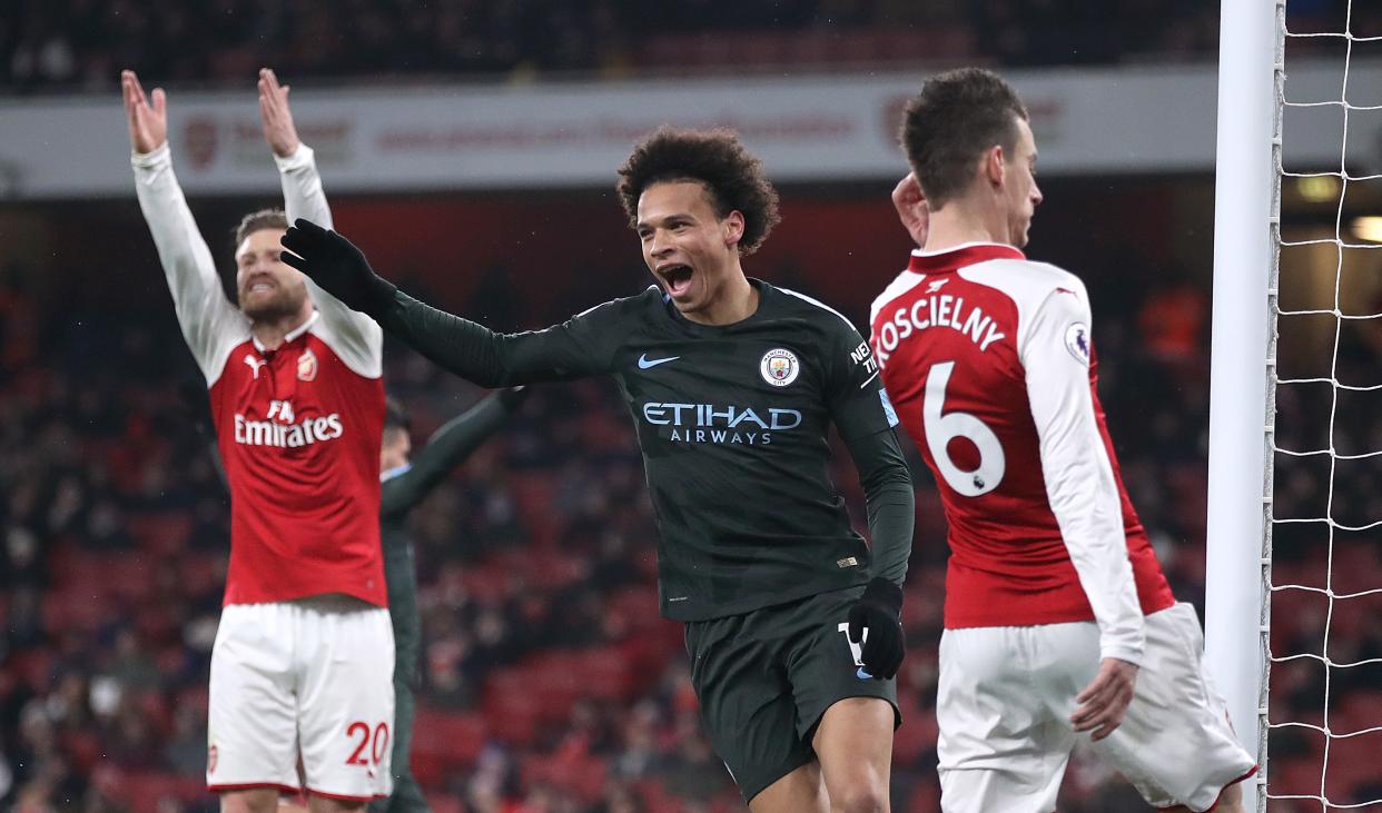 Leroy Sane gave Manchester City an unassailable lead with a third goal before half-time