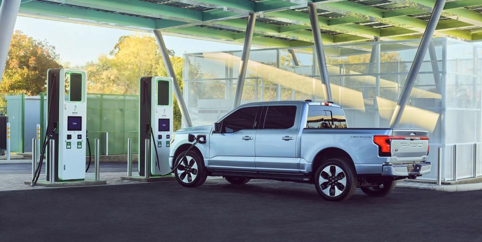 electrify america station with ford f150 lightning