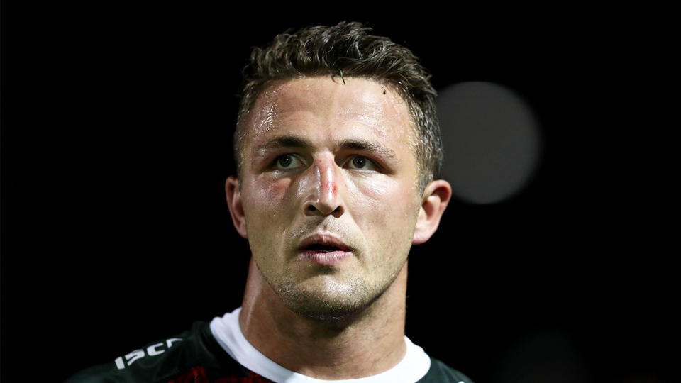 Sam Burgess is reportedly in hospital after a set back to his shoulder surgery. (Getty Images)