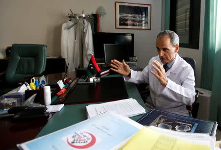Mohamad Hunish, the general manager of Tripoli Medical Center, gestures during an interview with Reuters in Tripoli, Libya, July 20, 2016. Picture taken July 20, 2016. REUTERS/Ismail Zitouny