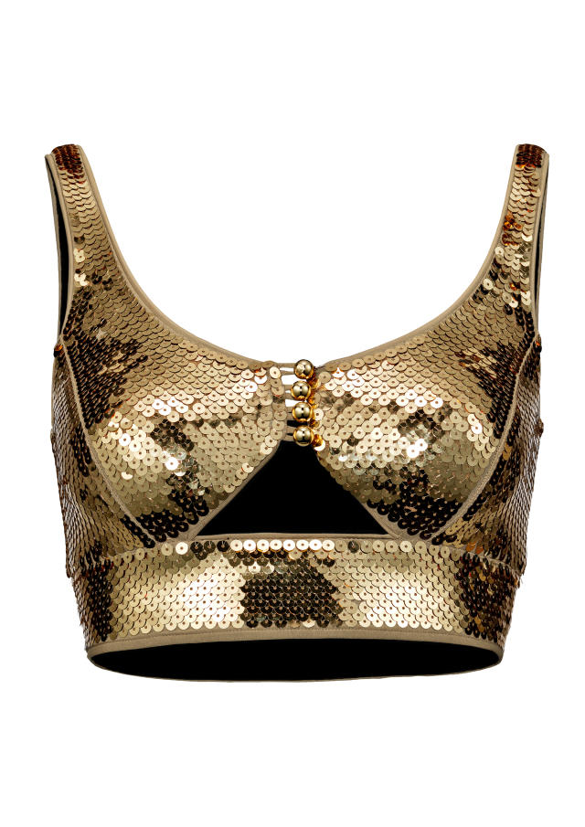 Super Bass Embellished Sequin Bra Top